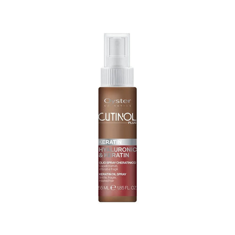 Image of the 55 milliliter bottle of Cutinol Plus Keratin Oil Spray. 