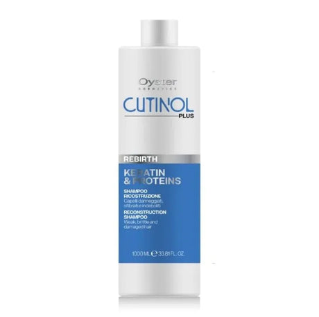 Image of the 1000 milliliter bottle of Cutinol Plus Rebirth Reconstruction Shampoo. 