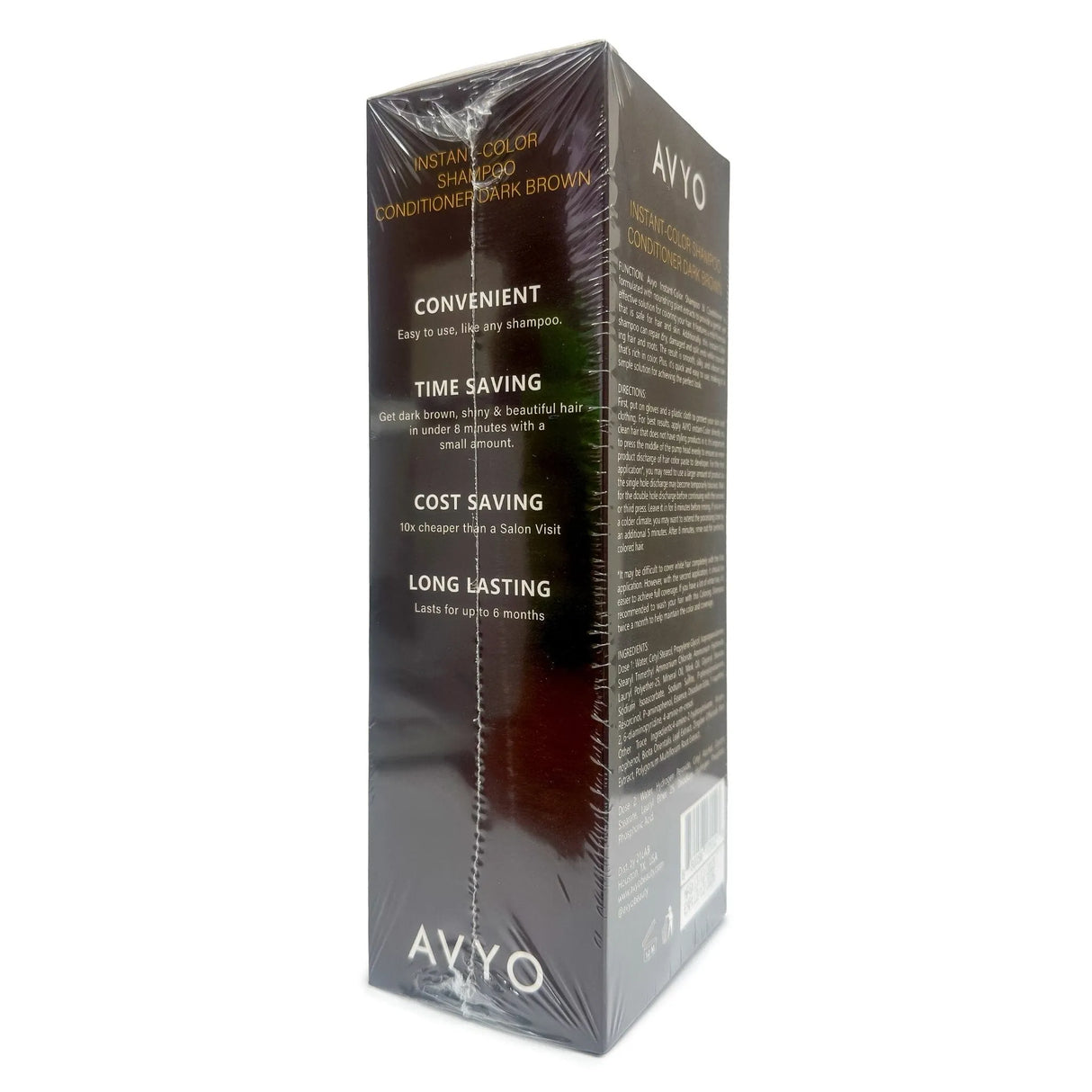 Dark Brown | Instant-Color Shampoo Conditioner | 5 in 1 | 500 mL - 16.91 fl.oz. | AVYO SHAMPOO AVYO 