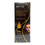 Dark Brown | Instant-Color Shampoo Conditioner | 5 in 1 | 500 mL - 16.91 fl.oz. | AVYO SHAMPOO AVYO 