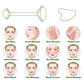List of places the Jade Facial Roller and Gua Sha tools can be used on the body.