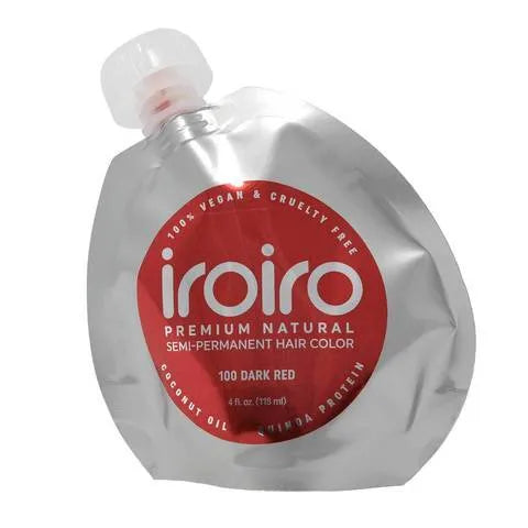 Iroiro 100 Dark Red Semi-Permanent Hair Color – Vibrant, Vegan, and Easy to Apply