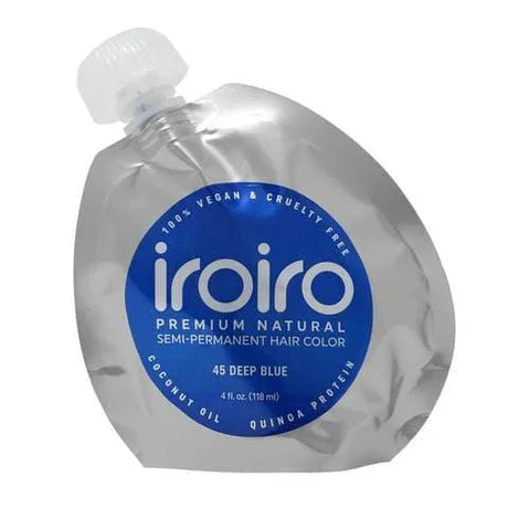 Iroiro 45 Deep Blue Semi-Permanent Hair Color – Vibrant, Vegan, and Easy to Apply