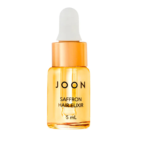 Image of the 5 milliliter bottle of JOON Saffron Hair Elixir Oil. 