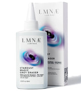 Image showcasing the 2.03 fl oz bottle of LUMINAE Stardust Magic Grey Eraser and packaging. 