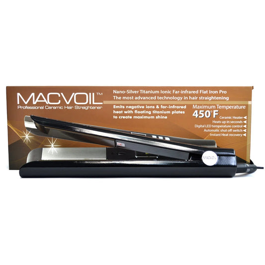 Main image of the Macvoil 1-inch Digital Ionic Titanium Flat Iron with Infrared Heat. 