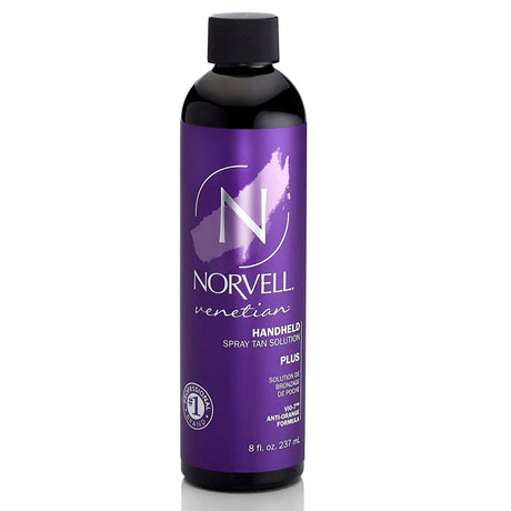 Main image of the 8 fluid ounce bottle of Norvell Venetian Plus Handheld Spray Tan Solution. 