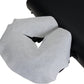 NudeU Disposable Face Cradle Cover displayed on massage bed. 