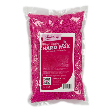 Image of the 1000 gram bag of NudeU Magic Vajayjay Ultra Super Sensitive Rosin-Free Hard Wax.