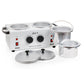 The image shows the Main image of the NudeU Professional Double Pot Wax Warmer with tins and lids. 