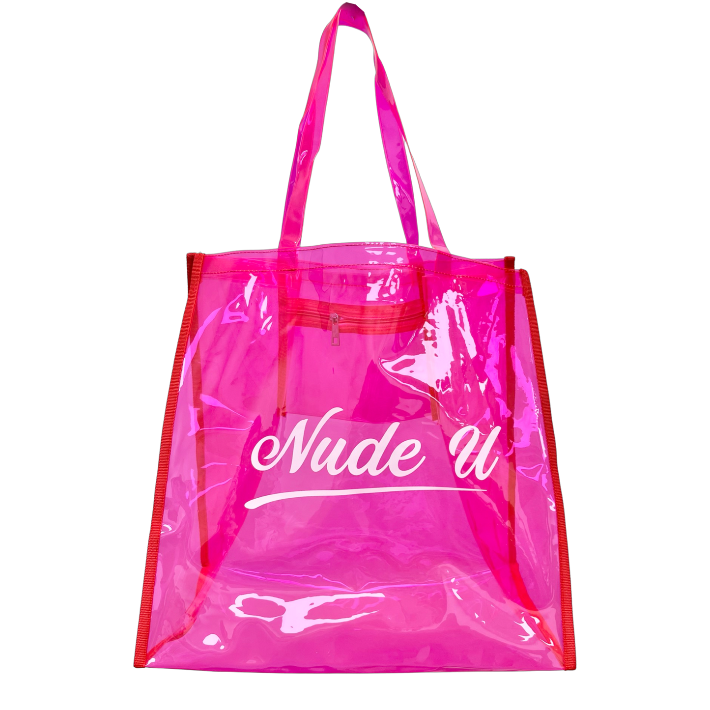 NudeU Neon Pink Reusable Tote Bag with bold logo—durable, lightweight, and ideal for salon retail, gifting, or everyday carry.