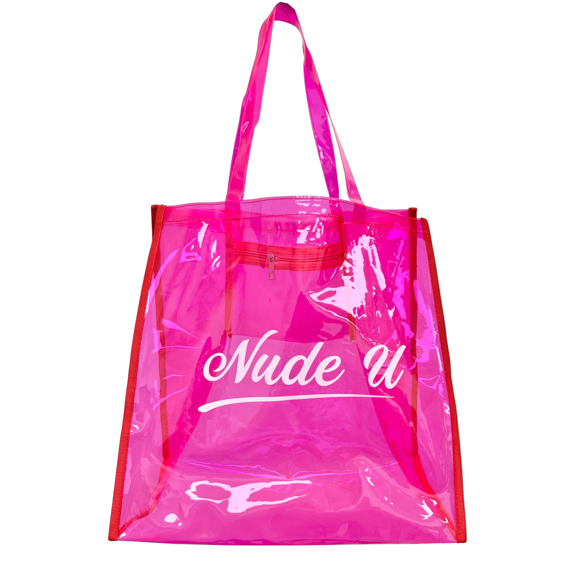NudeU Neon Pink Reusable Tote Bag with bold logo—durable, lightweight, and ideal for salon retail, gifting, or everyday carry.