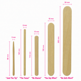 Image showcasing the dimensions of the NudeU Wax Applicators.