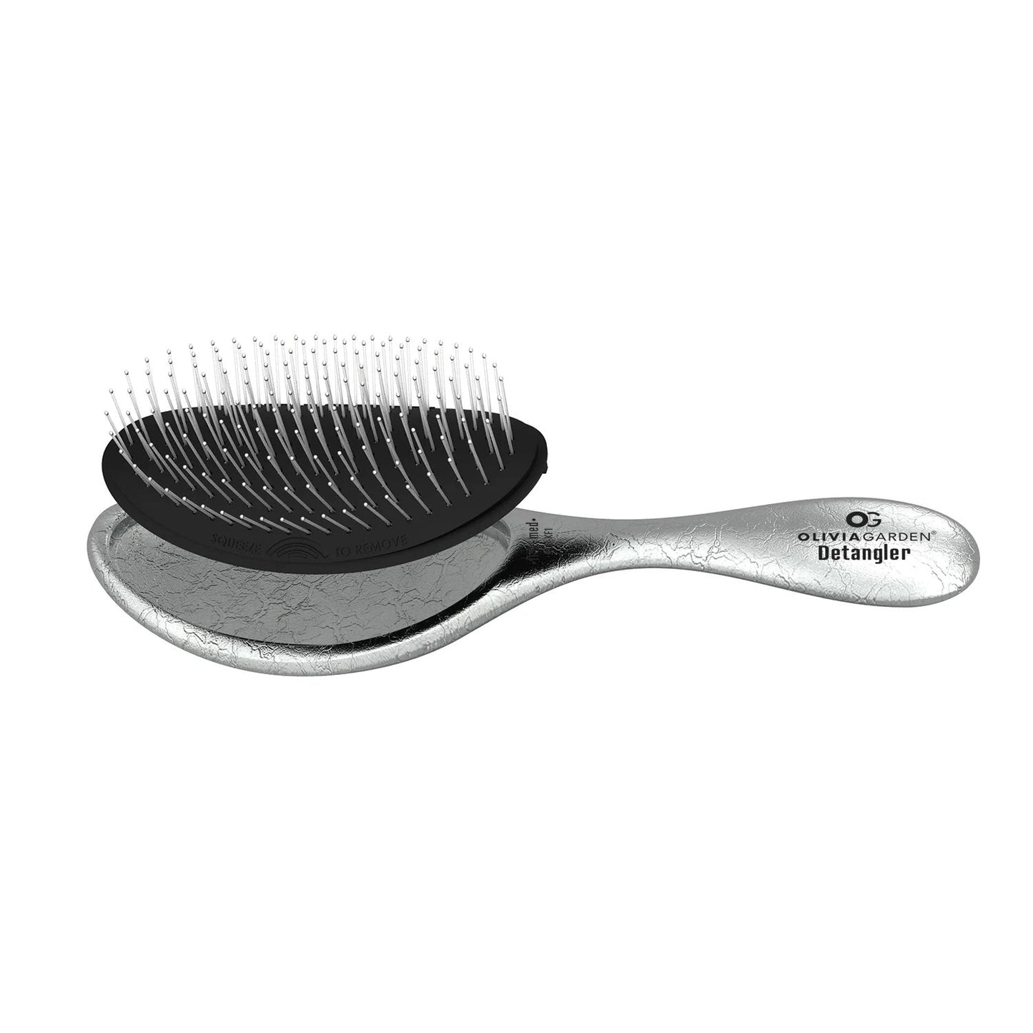 The Olivia Garden detangler features a removable cushion. 