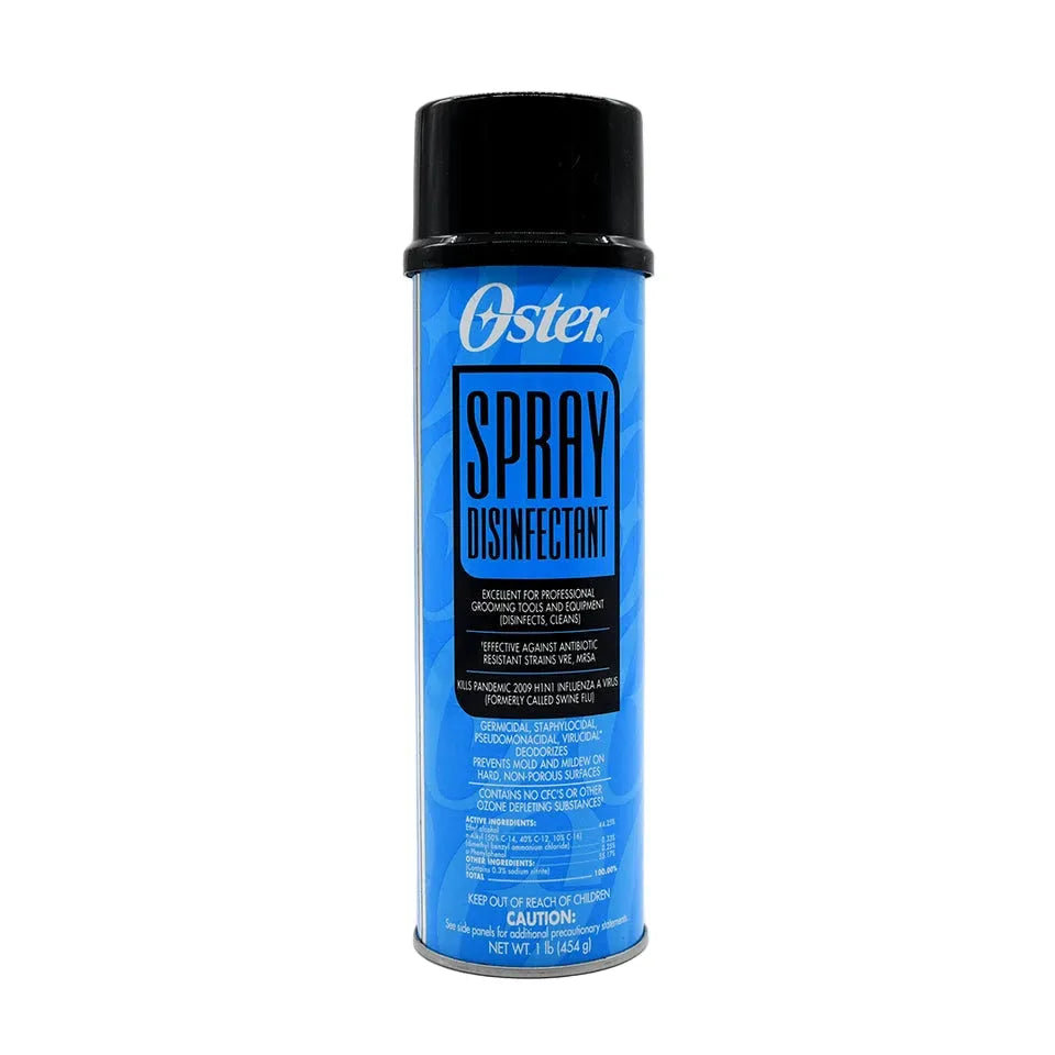 Oster spray disinfectant can on a white background