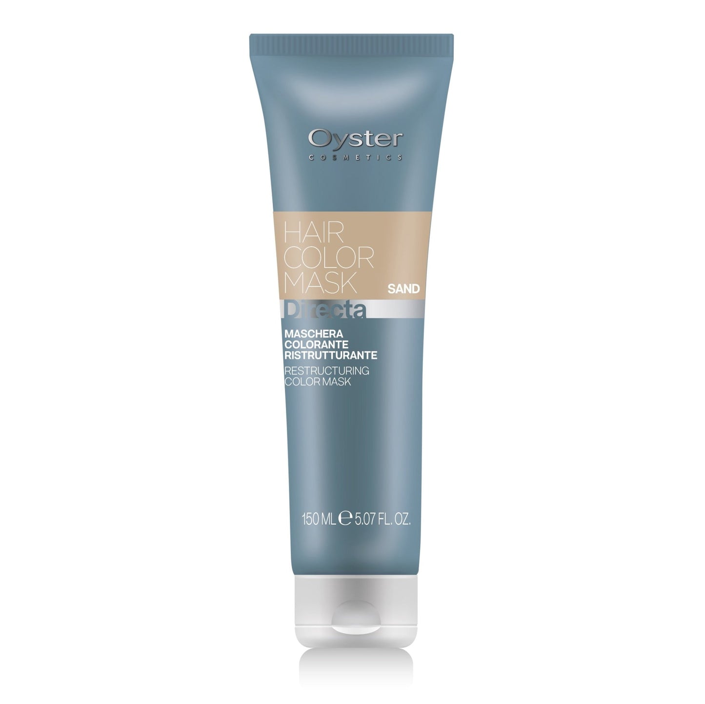 Main image of the 150 milliliter bottle of Oyster Directa Crazy Sand Restructuring Color Mask. 