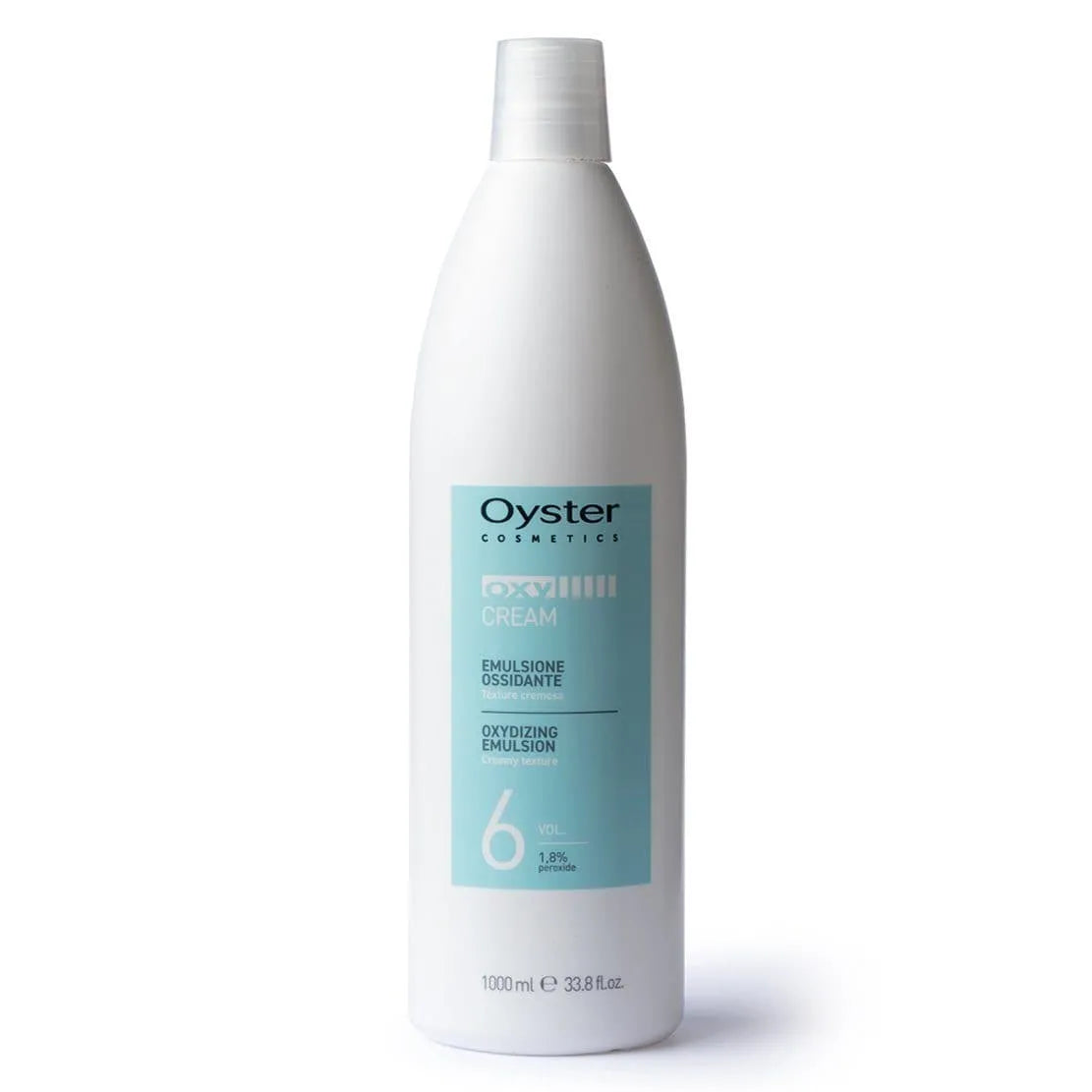 Main image of Oyster Oxy Cream Developer 6 Vol. 1.8% Peroxide Oxidizing Emulsion 1000 milliliter bottle. | 