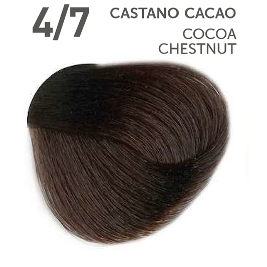 Perlacolor No Ammonia 4/7 Cocoa Chestnut Professional Hair Color 100 ml - permanent hair dye for salon use.