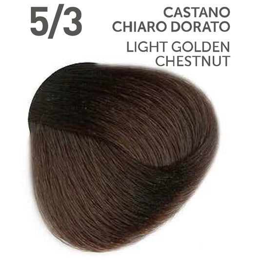 Perlacolor No Ammonia 5/3 Light Golden Chestnut Professional Hair Color 100 ml - permanent hair dye for salon use.
