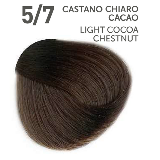 Perlacolor No Ammonia 5/7 Light Cocoa Chestnut Professional Hair Color 100 ml - permanent hair dye for salon use.