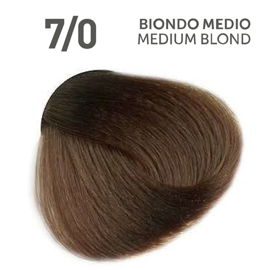 Perlacolor No Ammonia 7/0 Medium Blond Professional Hair Color 100 ml - permanent hair dye for salon use.
