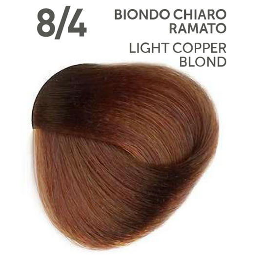 Perlacolor No Ammonia 8/4 Light Copper Blond Professional Hair Color 100 ml - permanent hair dye for salon use.