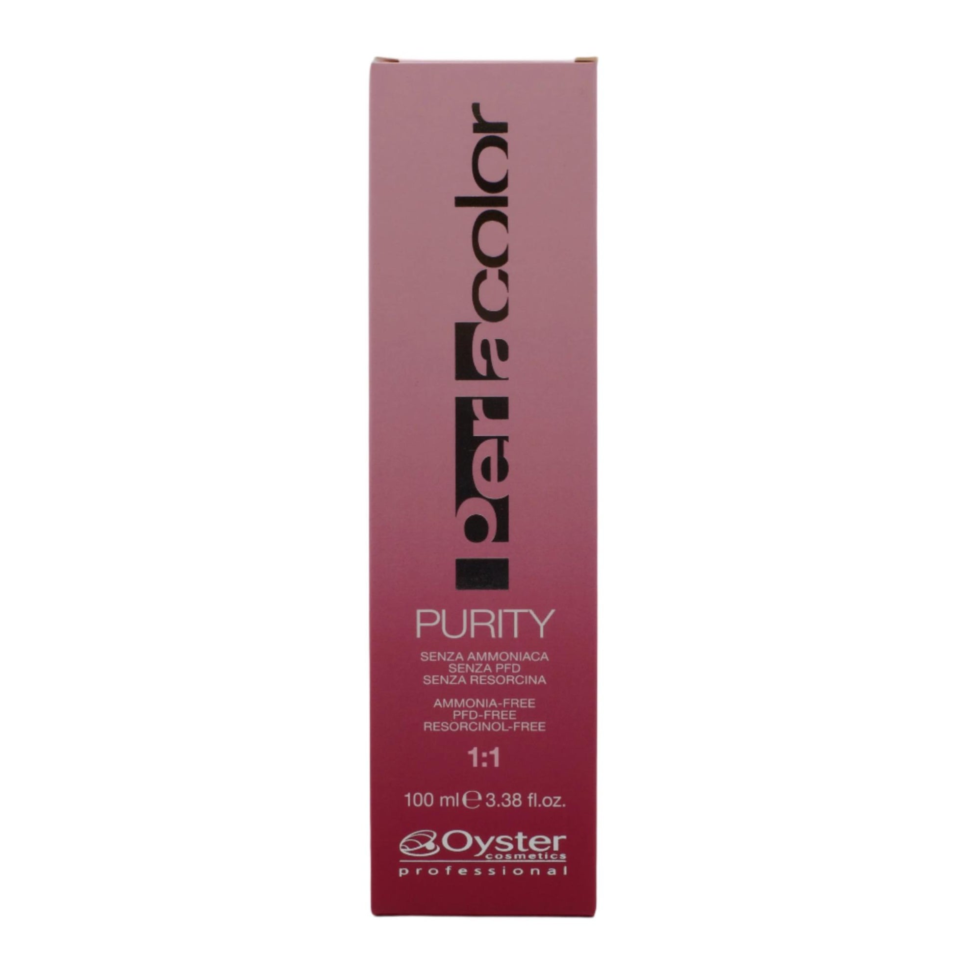 Box of Perlacolor Purity 4/0 in chestnut - timeless tone that's gentle on the scalp.