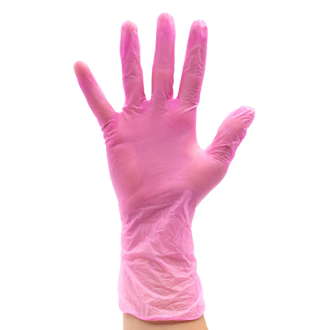 Pink Vinyl Gloves | Small | 100 Pack | 109DG-S | COLORTRAK Foil COLORTRAK 