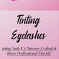Clip of a technician tinting client's eyelashes using the NudeU Professional Intense Eyelash and Brow Tint Kit. 