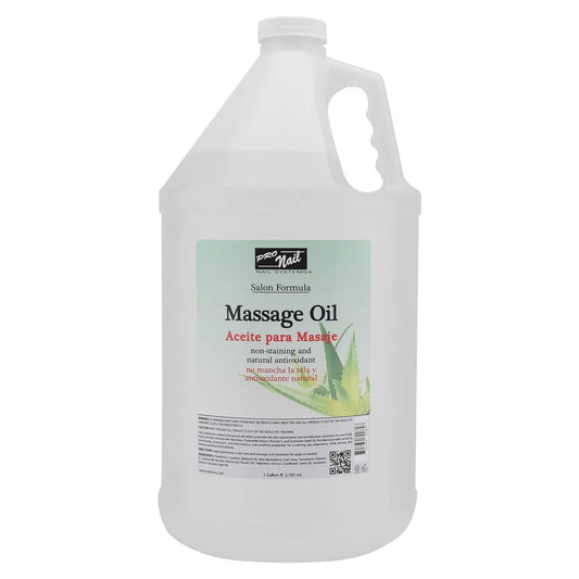 Image of the 1 gallon bottle of Pro Nail Uscented Massage Oil. 
