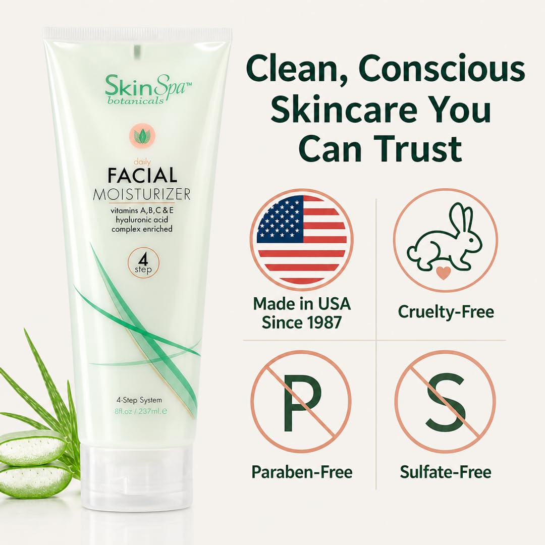 Images shows the features of the Step 4 Skin Spa Daily Moisturizer