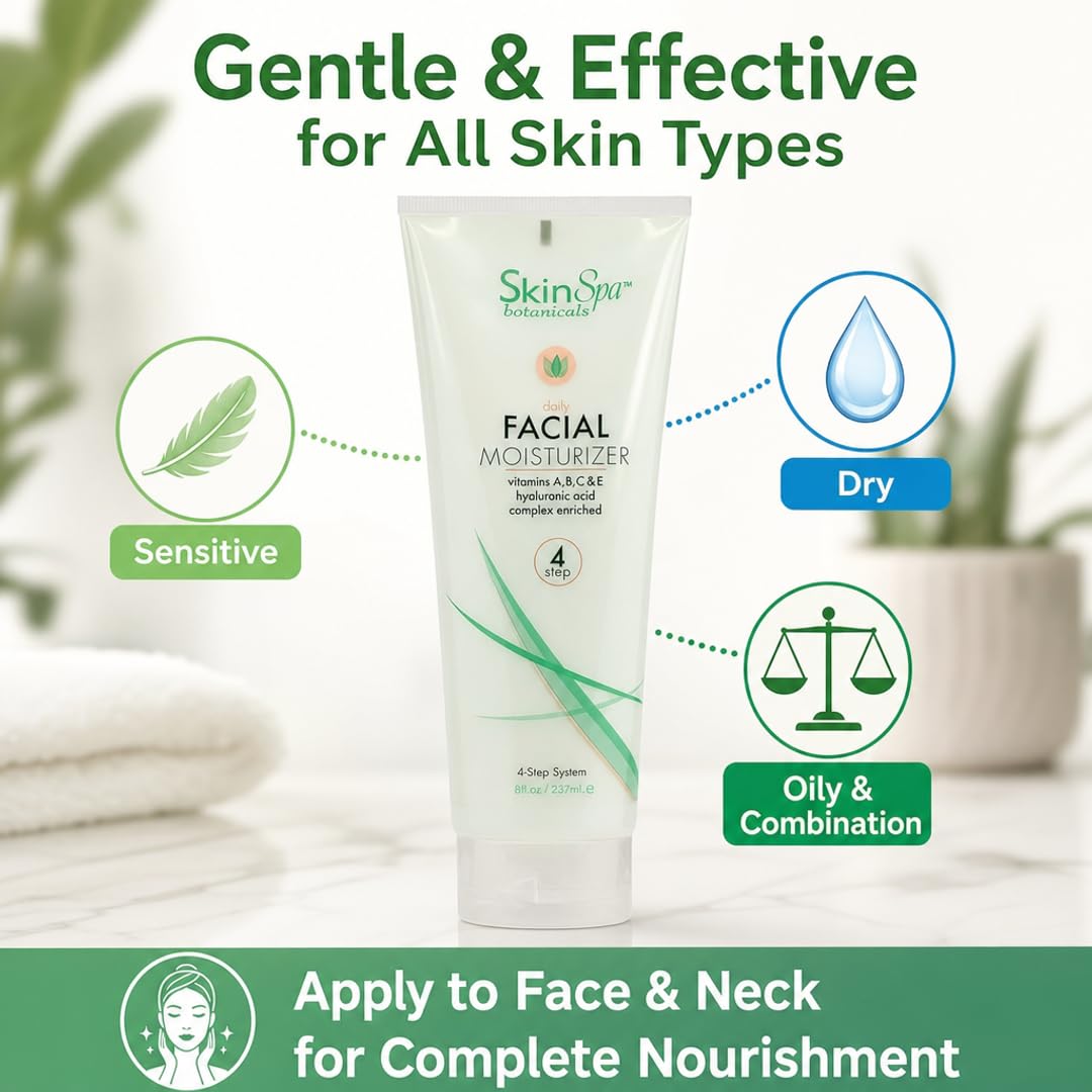 Images shows the features of the Step 4 Skin Spa Daily Moisturizer