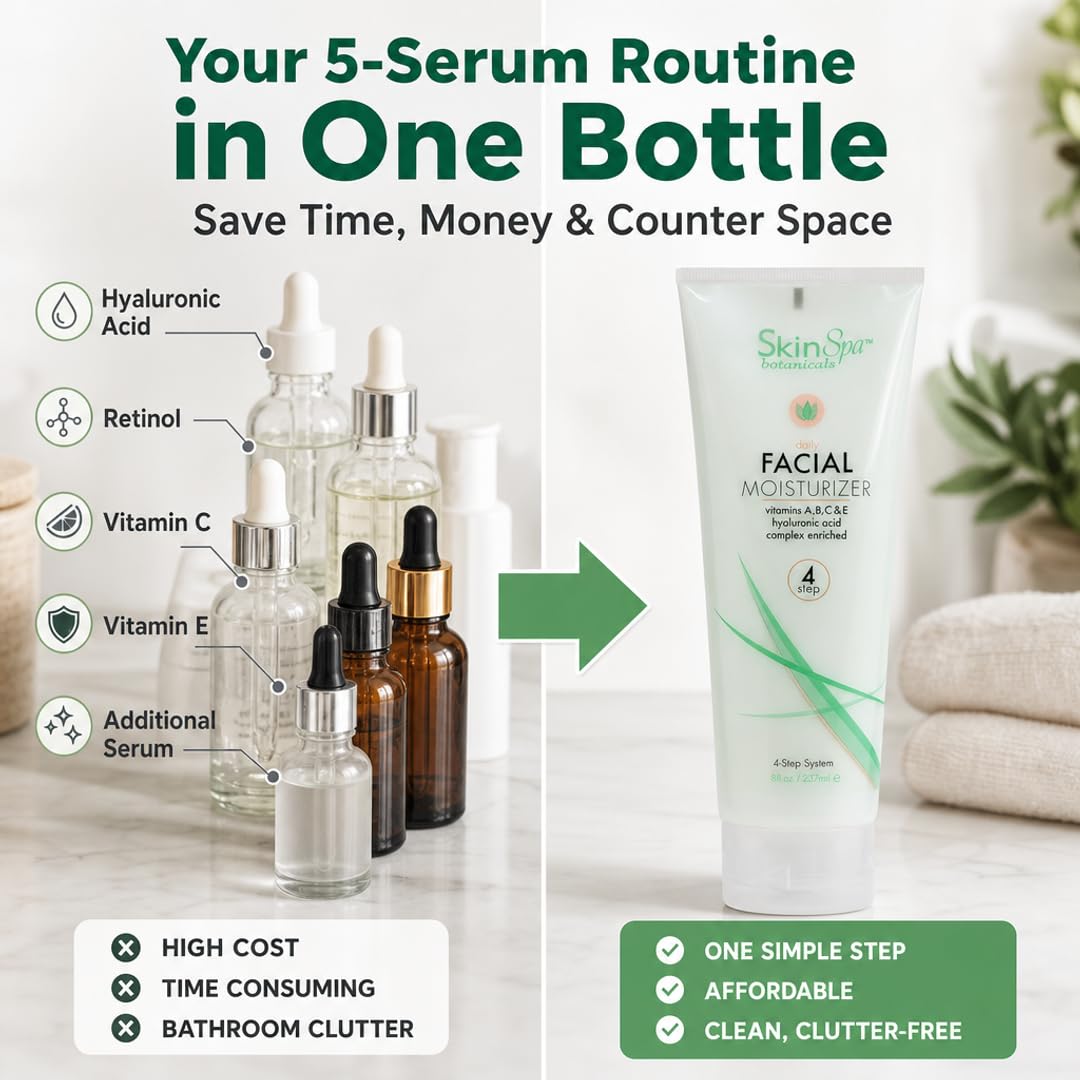 Images shows the features of the Step 4 Skin Spa Daily Moisturizer