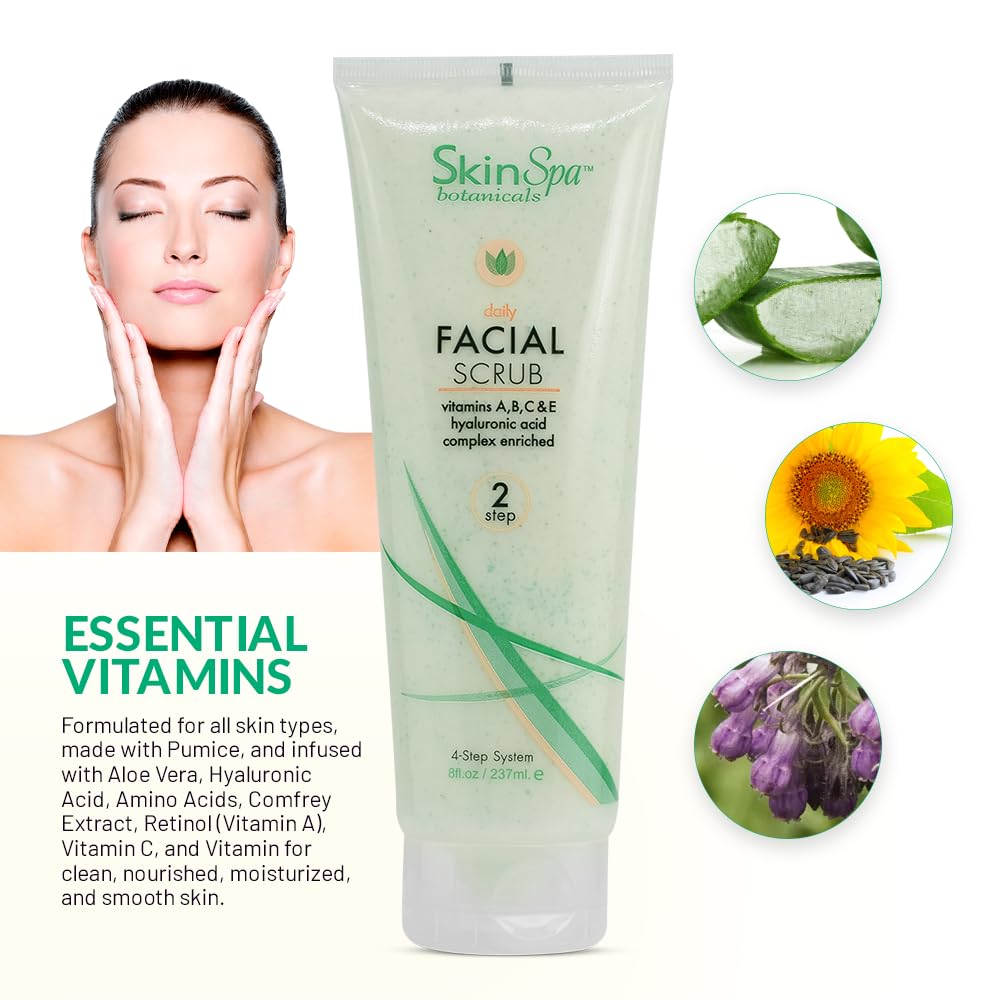 Image showing the features of the Skin Spa Daily Facial Scrub
