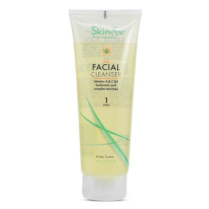 Image of the 8 fluid ounce bottle of Skin Spa Daily Facial Cleanser. 