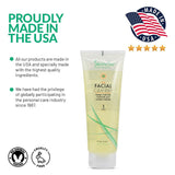 The image shows the features of the Skin Spa Daily Facial Cleanser. 