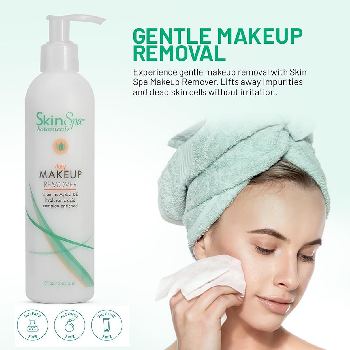 Image showing Skin Spa Gentle Makeup Cleanser's features. 