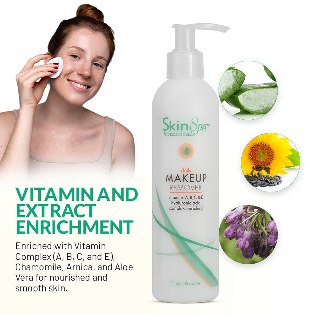 Image showing Skin Spa Gentle Makeup Cleanser's features. 