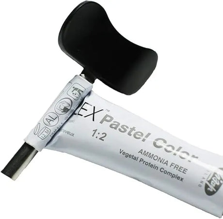 Tube of Flex Paste Color with Soft 'N Style color key on a white background