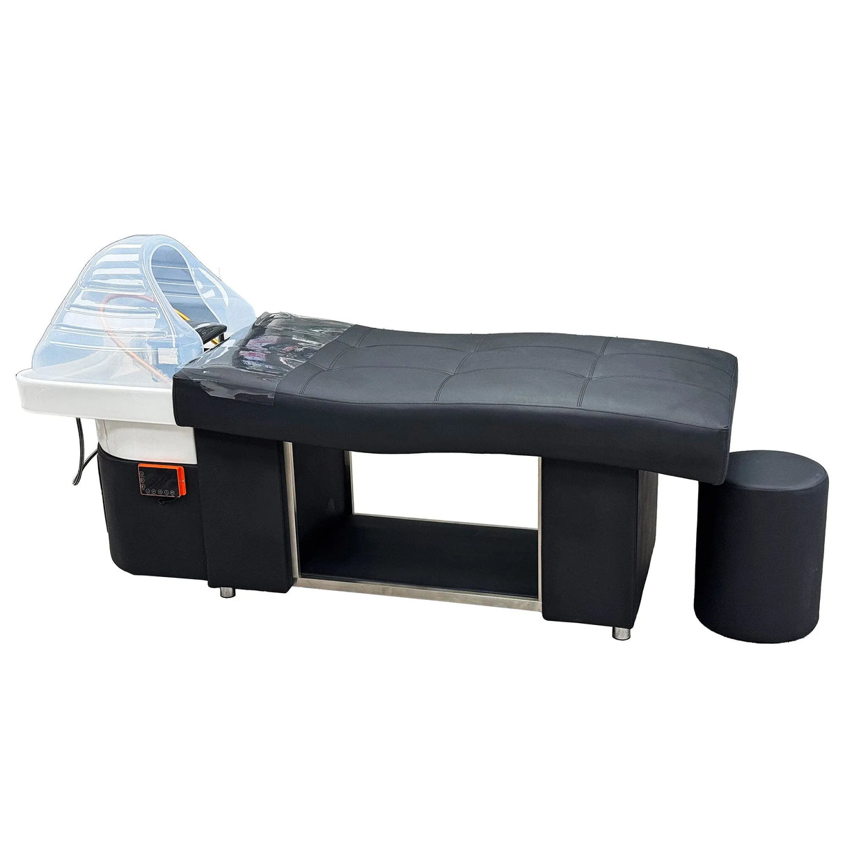 Profile view of the black SSW 1292 Japanese Head Spa Massage Bed. 