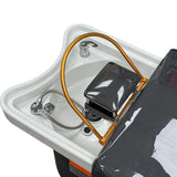 Detail image of the sink on the black SSW 1292 Japanese Head Spa Massage Bed. 
