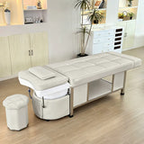 Image shows the cushions included with the beige SSW 611-1D Fresh Water Japanese Head Spa Massage Bed 