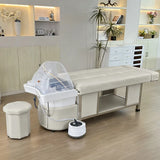 Lifestyle image of the beige SSW 611-1D Fresh Water Japanese Head Spa Massage Bed 