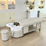 Lifestyle image of the beige SSW 611-1D Fresh Water Japanese Head Spa Massage Bed 