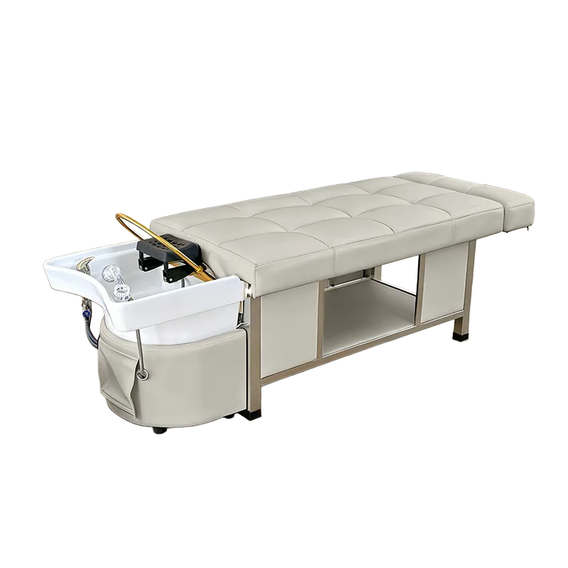 Main image of the beige SSW 611-1D Fresh Water Japanese Head Spa Massage Bed 