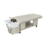 Main image of the beige SSW 611-1D Fresh Water Japanese Head Spa Massage Bed 