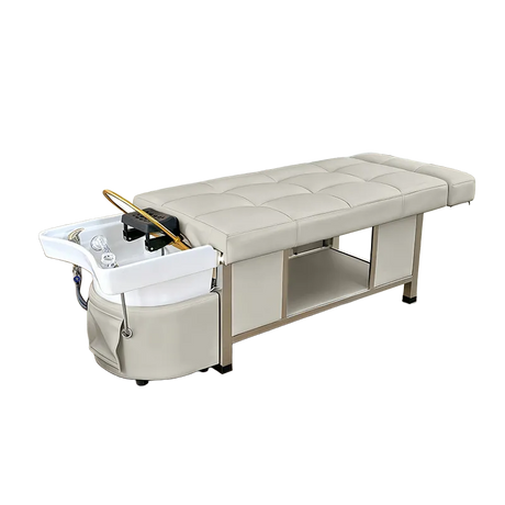 Main image of the beige SSW 611-1D Fresh Water Japanese Head Spa Massage Bed 