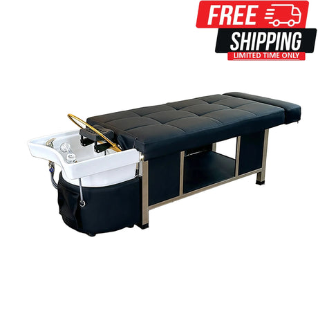 Main image of the black SSW 611-1D Fresh Water Japanese Head Spa Massage Bed