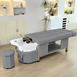 Lifestyle image of the gray SSW 611-1D Fresh Water Japanese Head Spa Massage Bed