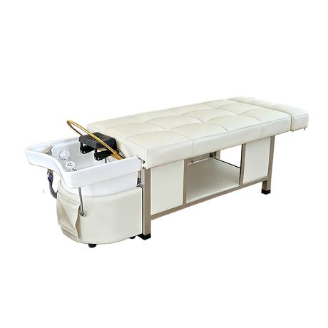Image of the light cream SSW 611-1D Fresh Water Japanese Head Spa Massage Bed